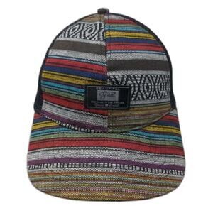 Beautiful Giant Trucker Hat Black Multicolor One Size Mesh Snapback Stripe